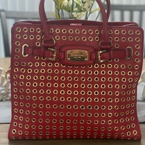 Michael Kors Women's MK Large Grommet Hamilton Saffiano Bag -